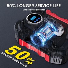 Digital Air Compressor for Car Auto Pump Portable Tire Inflator LED Light DC 12V