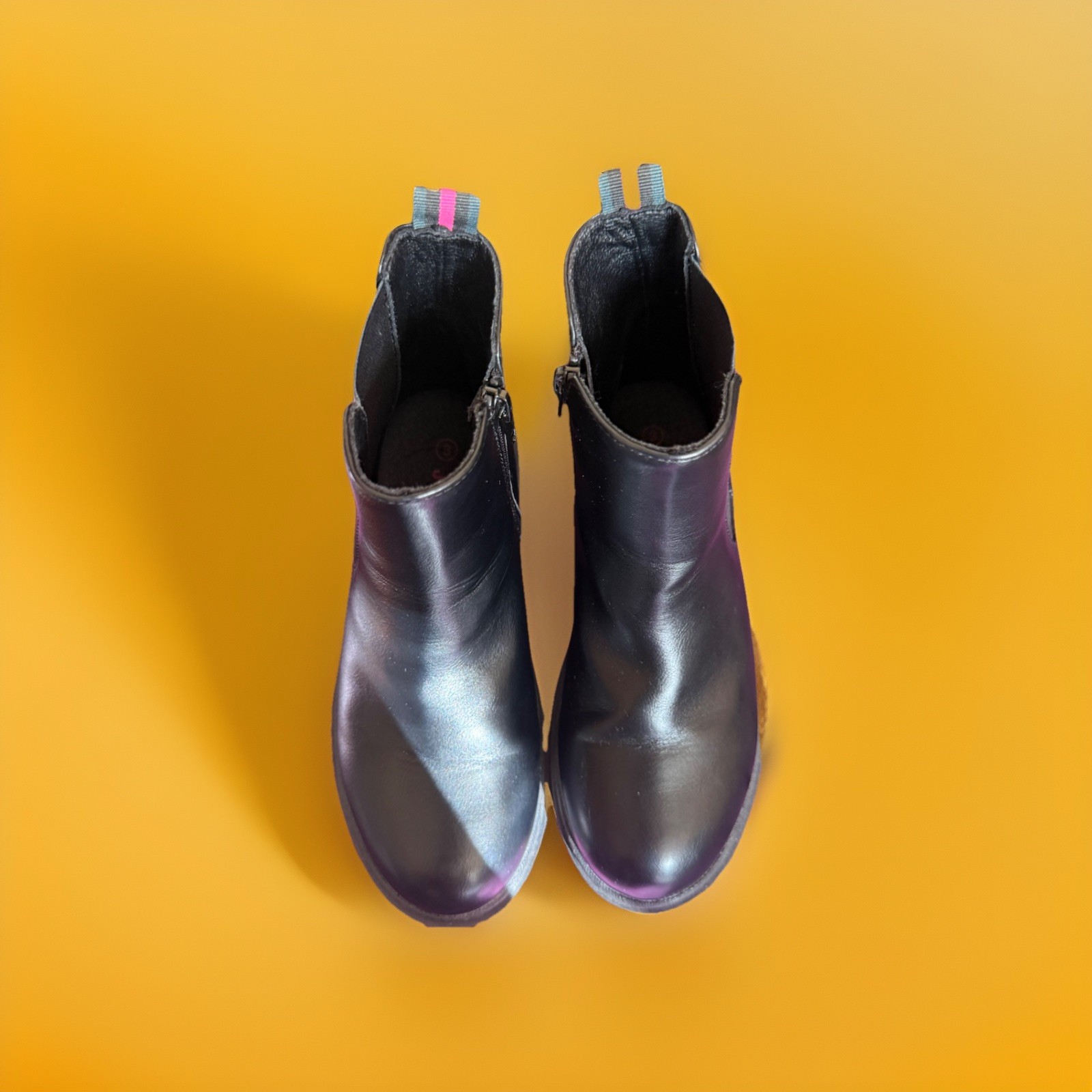 Justice Chelsea Lug Bottom Boots Size 3