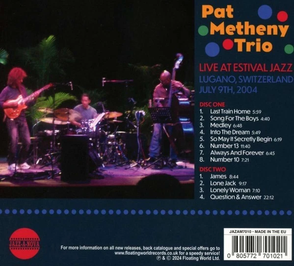 Pat Metheney Trio Live At Estival Jazz, Switzerland 2004 2-CD NEW SEALED 2024 - Image 2 of 4
