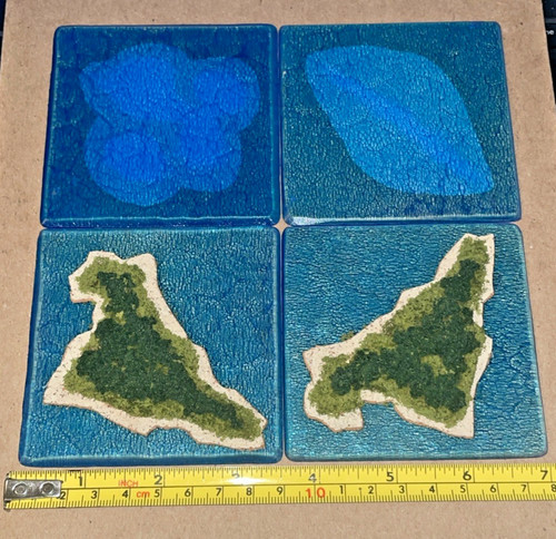 Axis & Allies War at Sea 3-D Island Terrain - 2 Islands, 2 Sea/Shallow = 4 Total