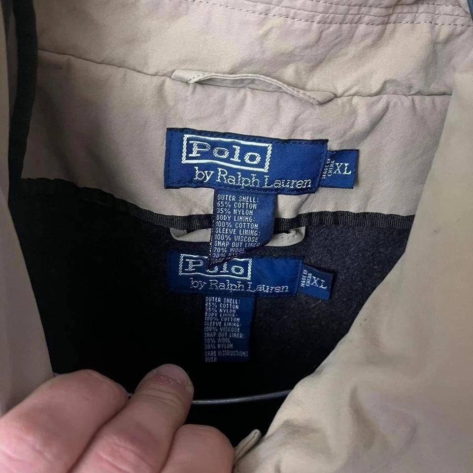 Chaqueta Polo Ralph Lauren Forrada de Lana Crema Cremallera Completa Tareas Foto 4 de 4