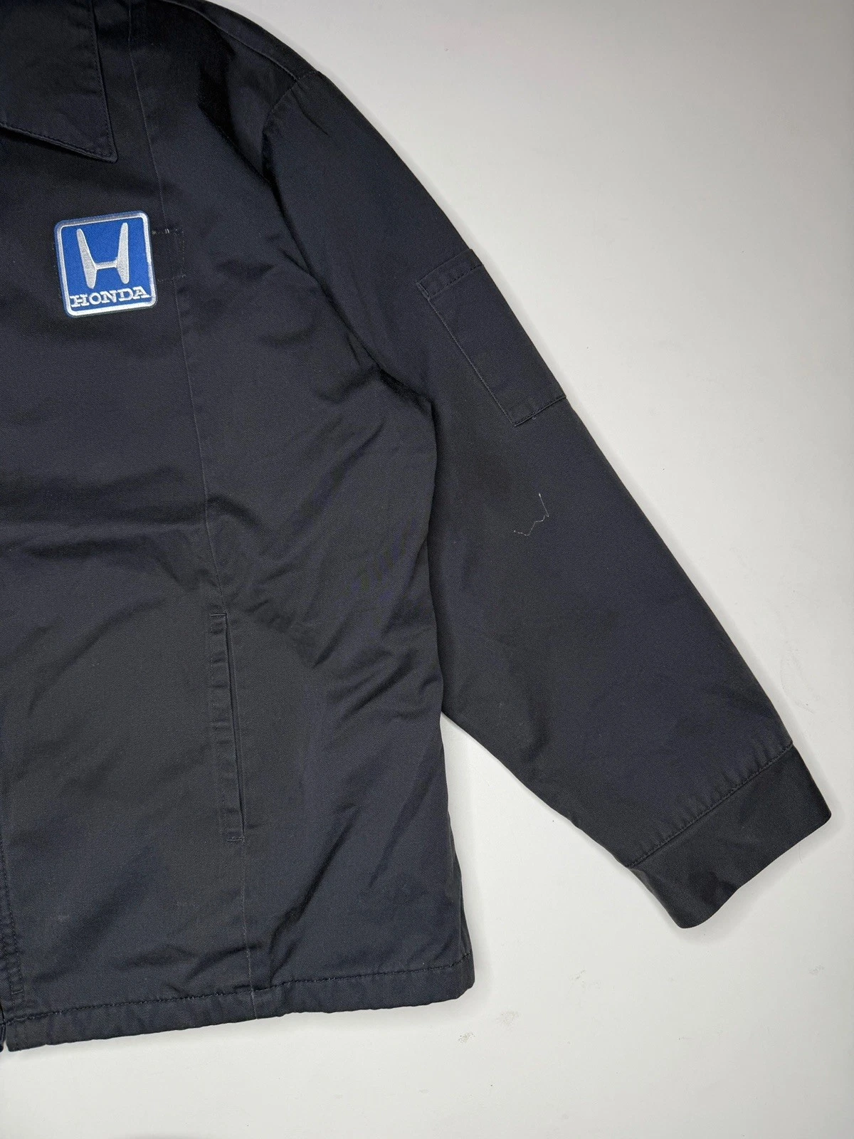Vintage Honda Mechanic Work Parts Delivery Jacket Blue | XL image 2