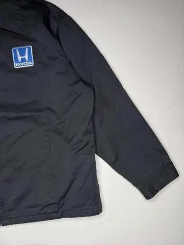 Vintage Honda Mechanic Work Parts Delivery Jacket Blue | XL image 2