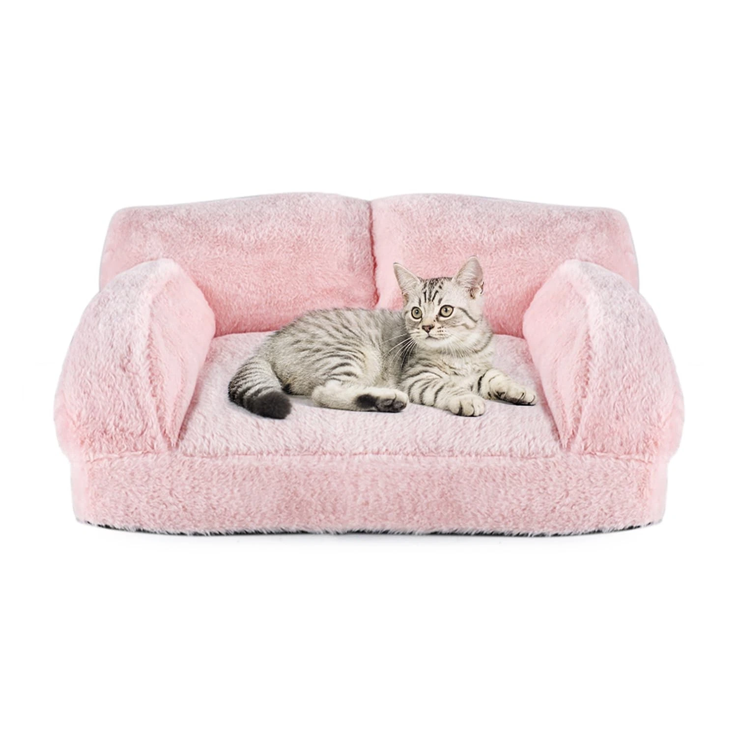 Cat Couch Bed with Removable Cover Washable Pink Small Dog Bed Soft Plush Pet...