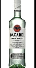 2 Bottiglie Rum Bacardi Carta Blanca  Da 1 Litro Bianco Cl 100