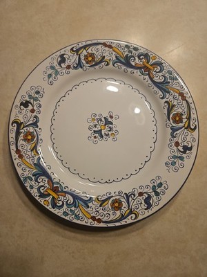 Beautiful Hand Crafted & Signed Deruta Italian 11'' Dinner Plate - Repaired Chip