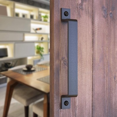 VivaLight 10 Inch Straight Bar Barn Door Handle - Black Cast 10 Inch,