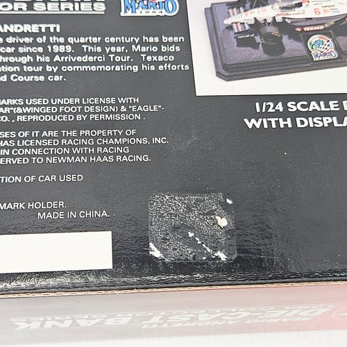 Mario Andretti 1994 Serie da Collezione Die Cast Bank 1:24 Replica Indy Auto e Supporto - Foto 22 di 23