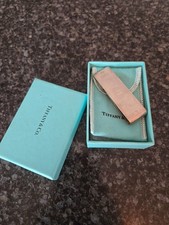 Tiffany  Co. 1837 Engraved Money Clip Sterling Silver 925 with Box and Pouch