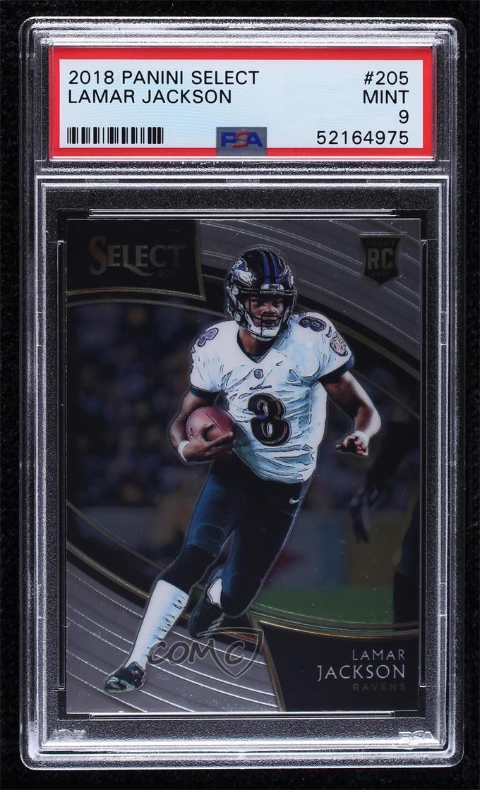 2018 Panini Select Field Level Lamar Jackson #205 PSA 9 MINT 1b0