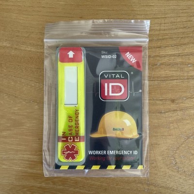 Vital ID Worker Sicherheit ID-Tag (ICE) Schutzhelm/Helm (5er Pack)