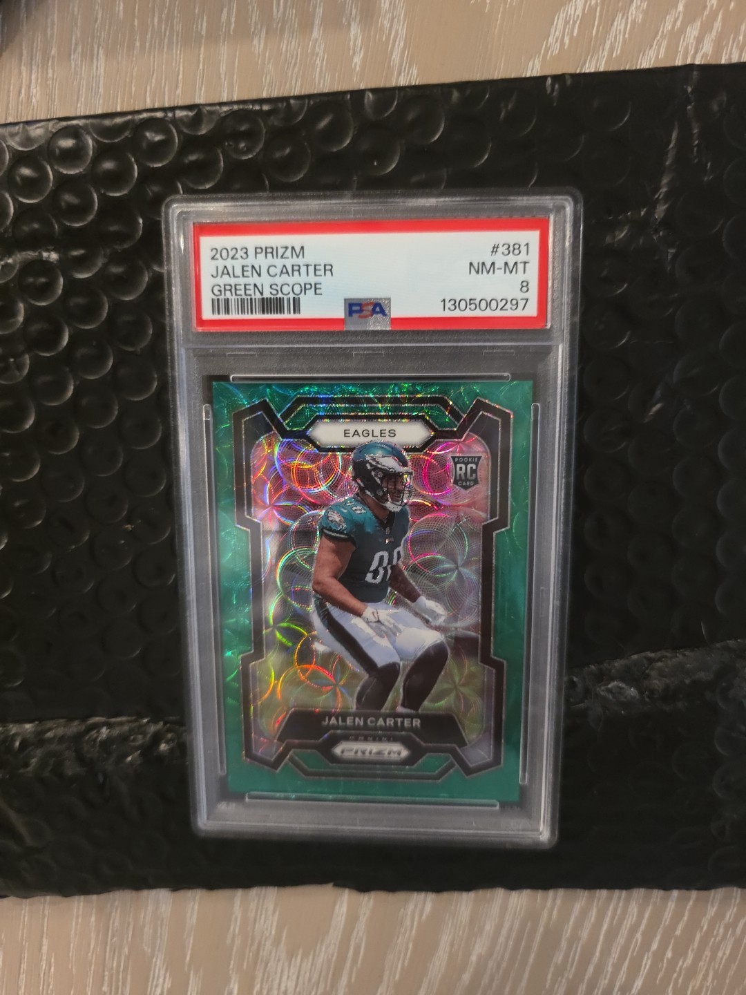 2023 Panini Prizm Rookies Jalen Carter #381 Green Scope Prizm /75 (RC)