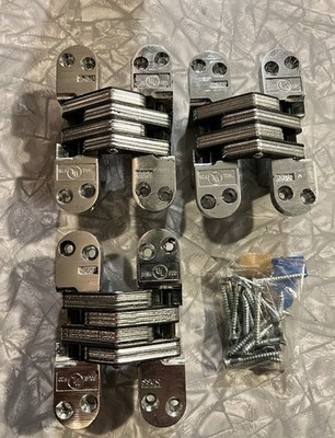 SOSS Invisible Hinges 218 Satin Chrome 1-3/4'' Thick - 20 Minute Rated