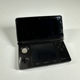 Nintendo 3DS Cosmo Black Console w/ Charger Case 32GB SD Card Tested Wi-Fi 3D