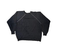 Vintage 1960s Raglan Blank Sweatshirt Faded Navy 1970s Pullover Contrast Stitch