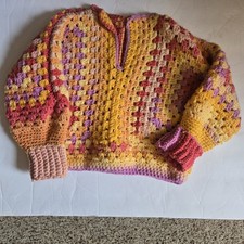 Handmade Kids 4-6T Crochet Hexagon Cardigan F...