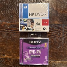 Sony DVD-RW 8cm Recordable 3-Pack Handycam Camcorder 1.4GB 30min New HP DVD-R
