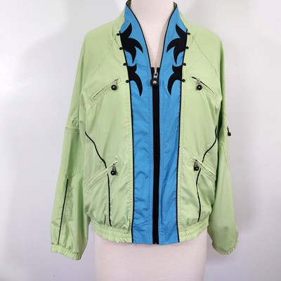 Jamie Sadock Golf Jacket Women Size Large Full Zip Pockets Lime Green Activewear