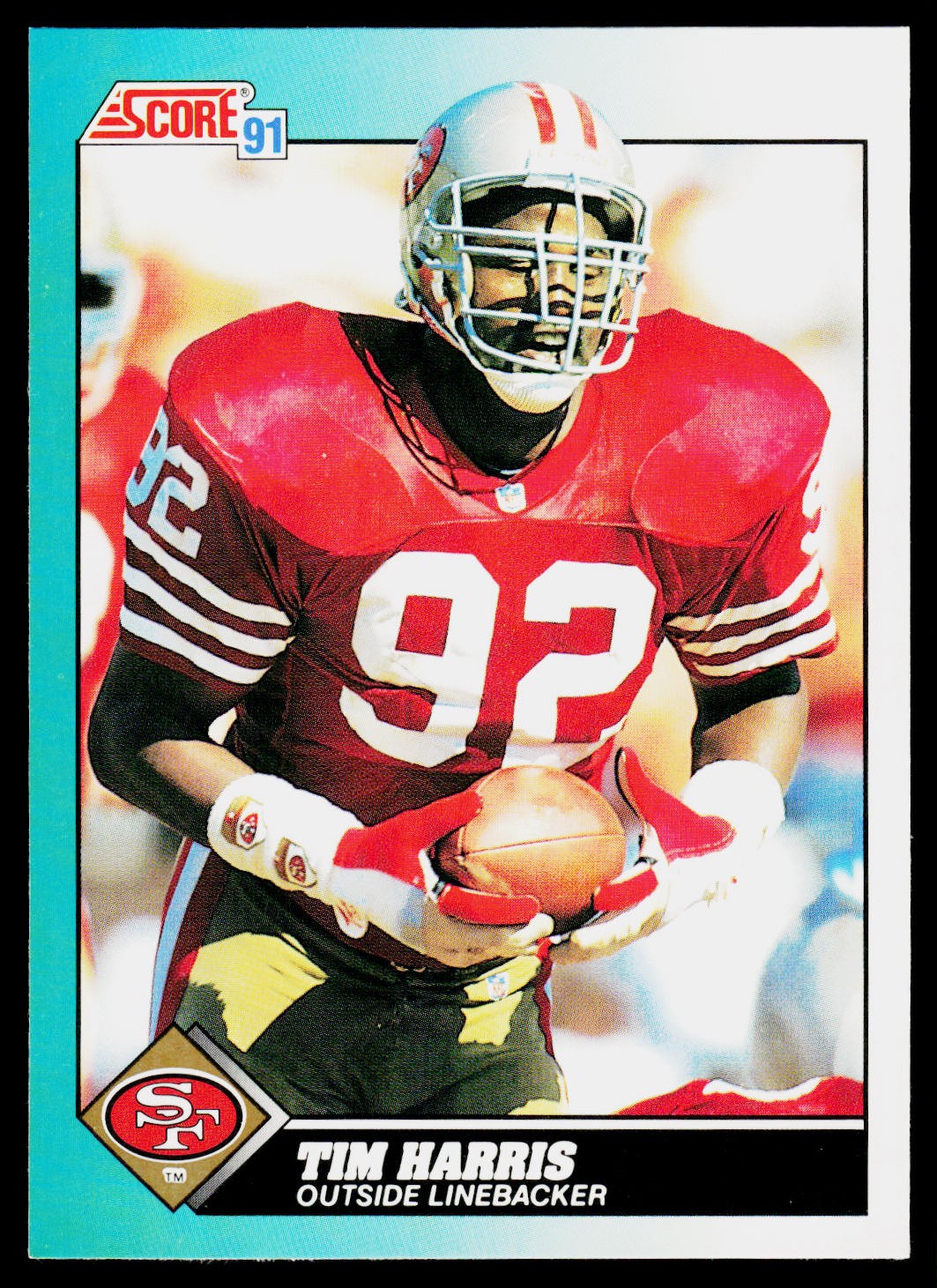 Tim Harris, 1991 Score Supplemental, #50T, San Francisco 49ers,