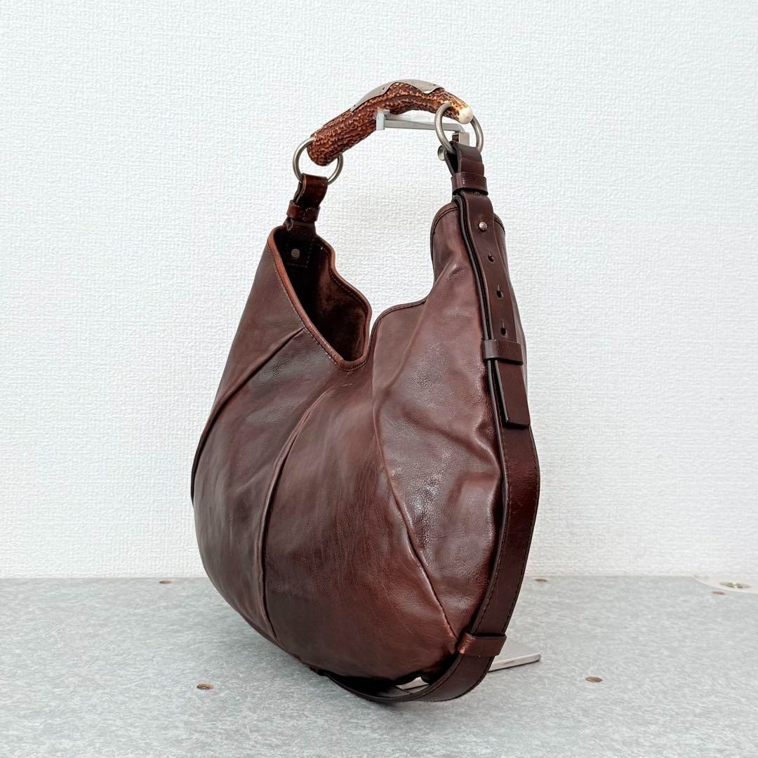 Borsa a tracolla Yves Saint Laurent Mombasa Rive Gauche in pelle marrone anni 2000