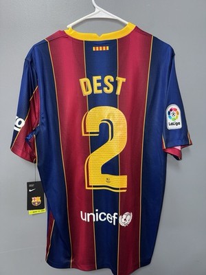 Nike FC Barcelona FCB 2020/21 #2 Dest Home Stadium Soccer Jersey Size Large New