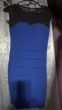 Sweet Storm Black Lace & Royal Blue Sheath Mini Dress