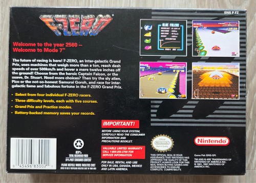 F-Zero Player's Choice For Super Nintendo (SNES) Complete In Box (CIB) Working - Picture 7 of 15