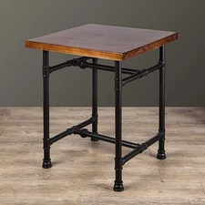 24 Inch Industrial Rustic Iron Pipe Entry Table, End Table, Coffee Table, Sid...