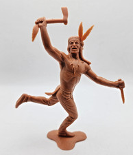 Vintage 1960s Marx 6" Indian Warrior Running Weapons Ready. Fully Intact. f17