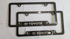 Toyota License Plate Frame (Carbon Fiber) - Toyota 2 Pc Set For Car