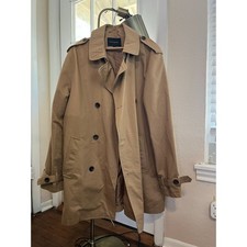 Banana Republic Men’s Trench Coat Tan Khaki Double Breasted Size Large L