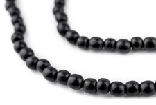 Black Round Natural Wood Beads 5mm 16 Inch Strand