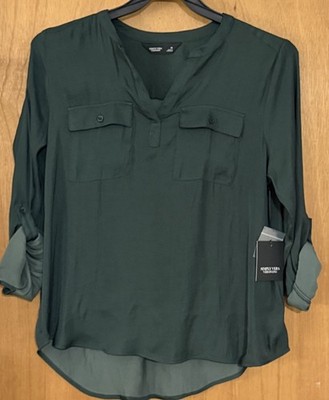 Simply Vera Verawang Blouse Size M  Dark Green Reg. Price $44.99