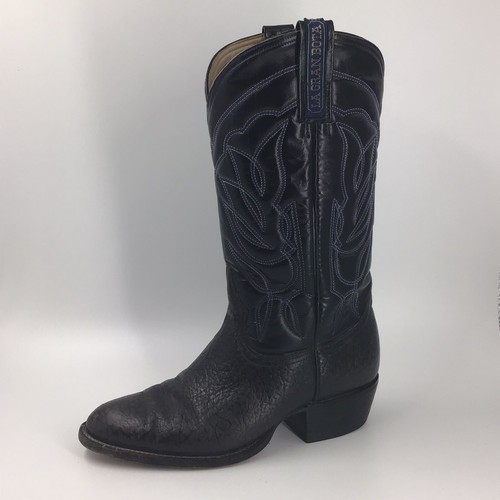 Vintage La Gran Bota Leather Embroidered Western Boots Mens Sz 8.5 Black |  eBay