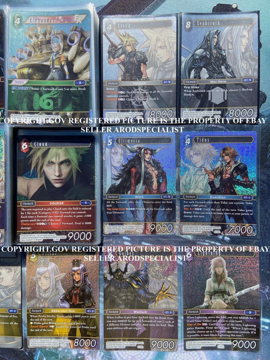 FINAL FANTASY TCG FFTCG OPUS 1 I COMPLETE FOIL SET CLOUD FINAL FANTASY TCG FFTCG OPUS 1 I COMPLETE FOIL SET CLOUD