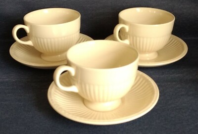 食器  EDME Queen's Ware Collection Wedgwood ~ Queen's Ware ~ EDME~ 3 Sets OFF-WHITE 2¾