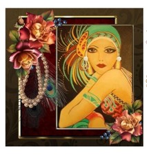 A very vibrant colourful art deco card. stunning when made, personalised to suit