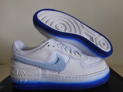 Nike Air Force 1 Af1 Shadow White-Royal Tint-Racer Blue Sz 6.5 [FJ4567-100]