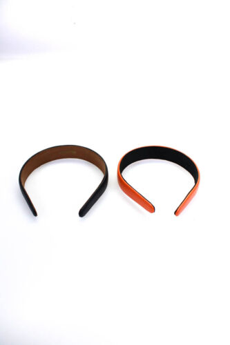 Wardani Dimanno Designs Womens Leather Headbands Orange Black Lot 2 - Picture 1 of 7