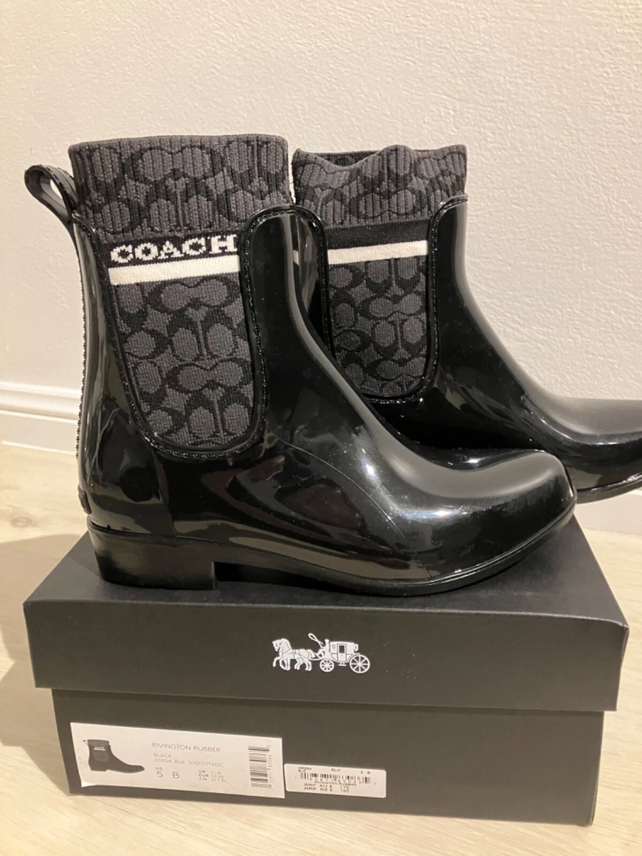 Coach rain boots - black - size 35 | eBay