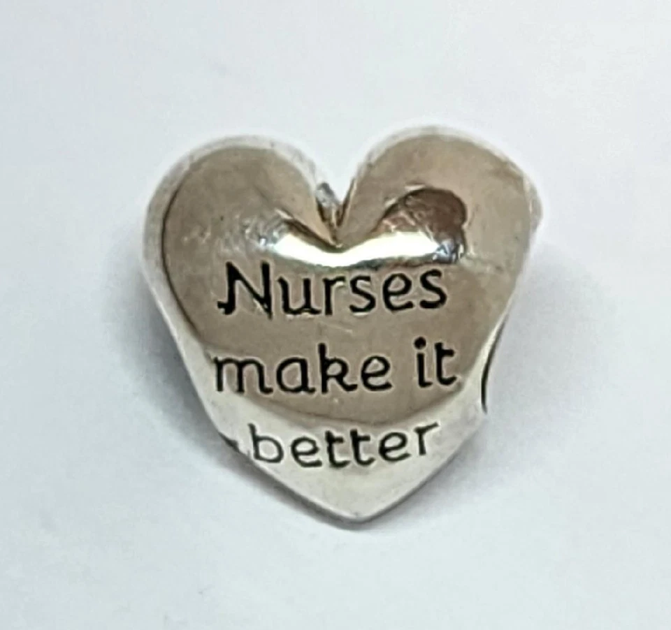 Chamilia HEART OF A NURSE ~ NURSES MAKE IT BETTER BANDAID Silver Bead 2010-3462 - Image 2 of 4