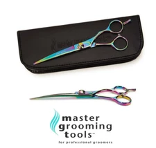 MASTER GROOMING TOOL 440C STAINLESS STEEL Alloy Rainbow CURVED 6.5"SHEAR SCISSOR