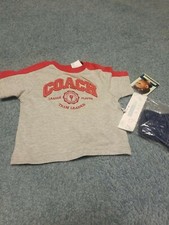 New With Tags Vitamins Kids Coach Team Leader Shirt denim sun Hat 12 Months Boys