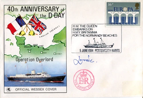 WW2 D-Day Operation Overlord cover signed by Sword Beach commando Lord Lovat
