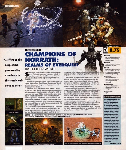 2004 CHAMPIONS OF NORRATH REALMS OF EVERQUEST PS2 Video Game Review PRINT AD