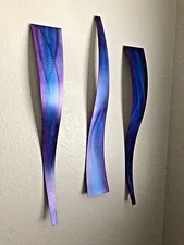 Abstract metal Wall art 3 piece Sculpture by Holly Lentz