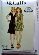 MCCALLS PATTERN 8379  DRESSES  RETRO 70S MISSES SIZES  16 18 20 22 24 NEW UNCUT