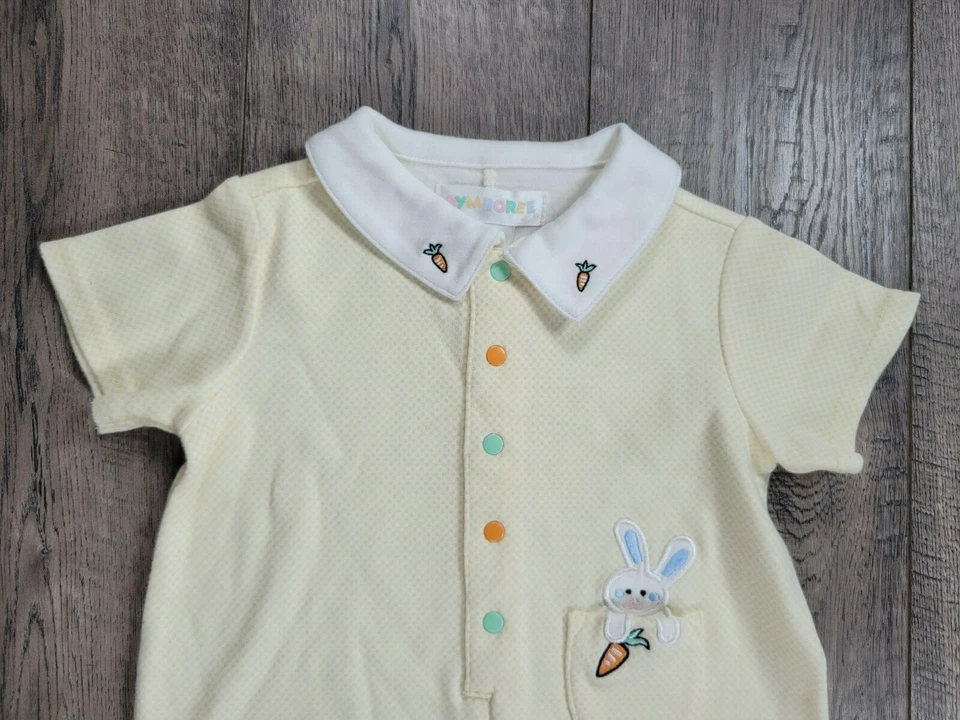 Bebé Niña Niño Vintage Gymboree Recién Nacido Arco Iris Etiqueta Primavera Jardín Conejito Mameluco Foto 2 de 3