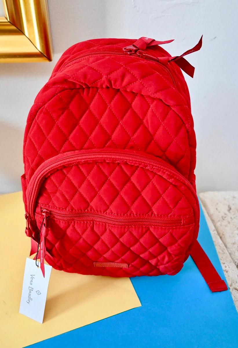 NWT 145 Vera Bradley Essential Compact Backpack Tango Red Nylon