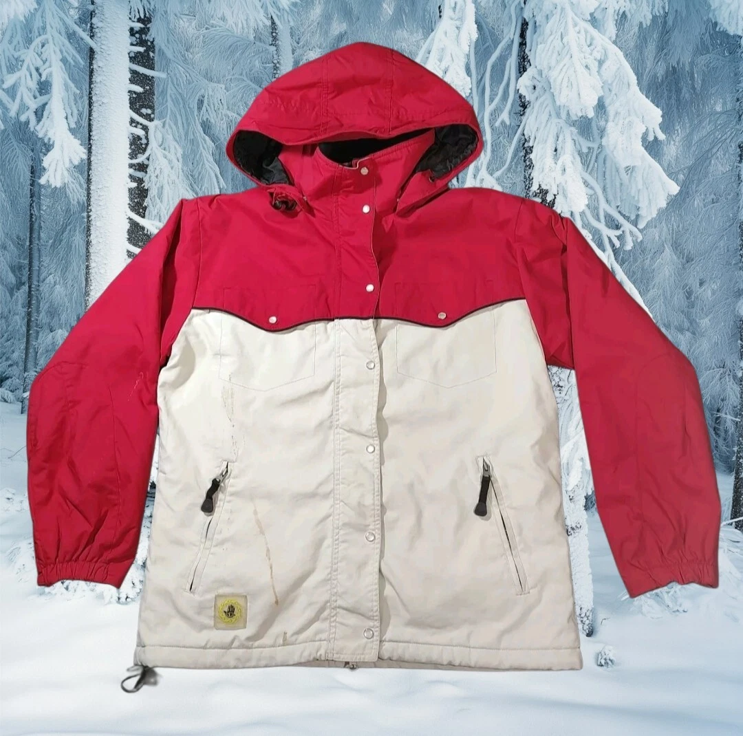 VINTAGE Body Glove Red Full Zip Pearl Snap Ski Snowboard Jacket Men Size Medium